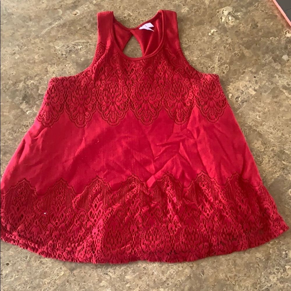 Red Flowy Tank Top